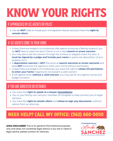 Updated Know Your Rights Flyer