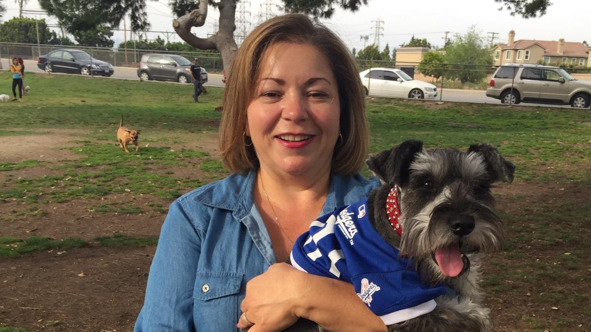Congresswoman Sánchez with her dog Brooklyn